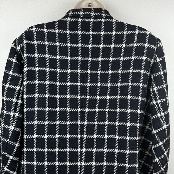 Vintage Talbots Tweed Wool Blazer Jacket Plaid Check Black Women's 22WP Petite - Picture 6 of 13